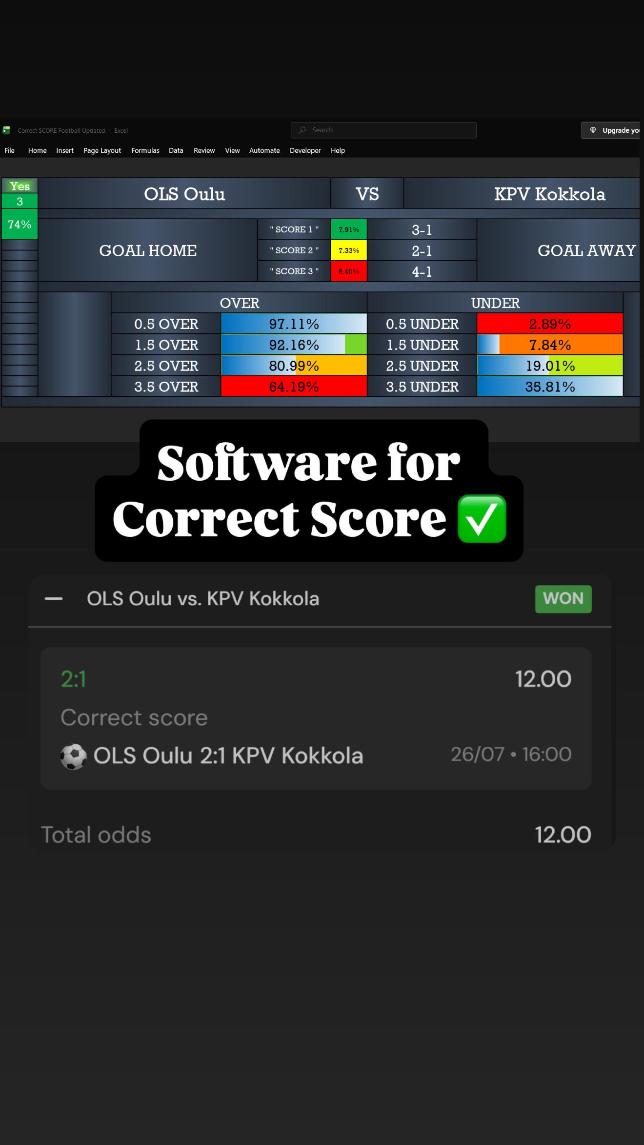 How to Get 1x2 Correct Score Predictions from AI Software